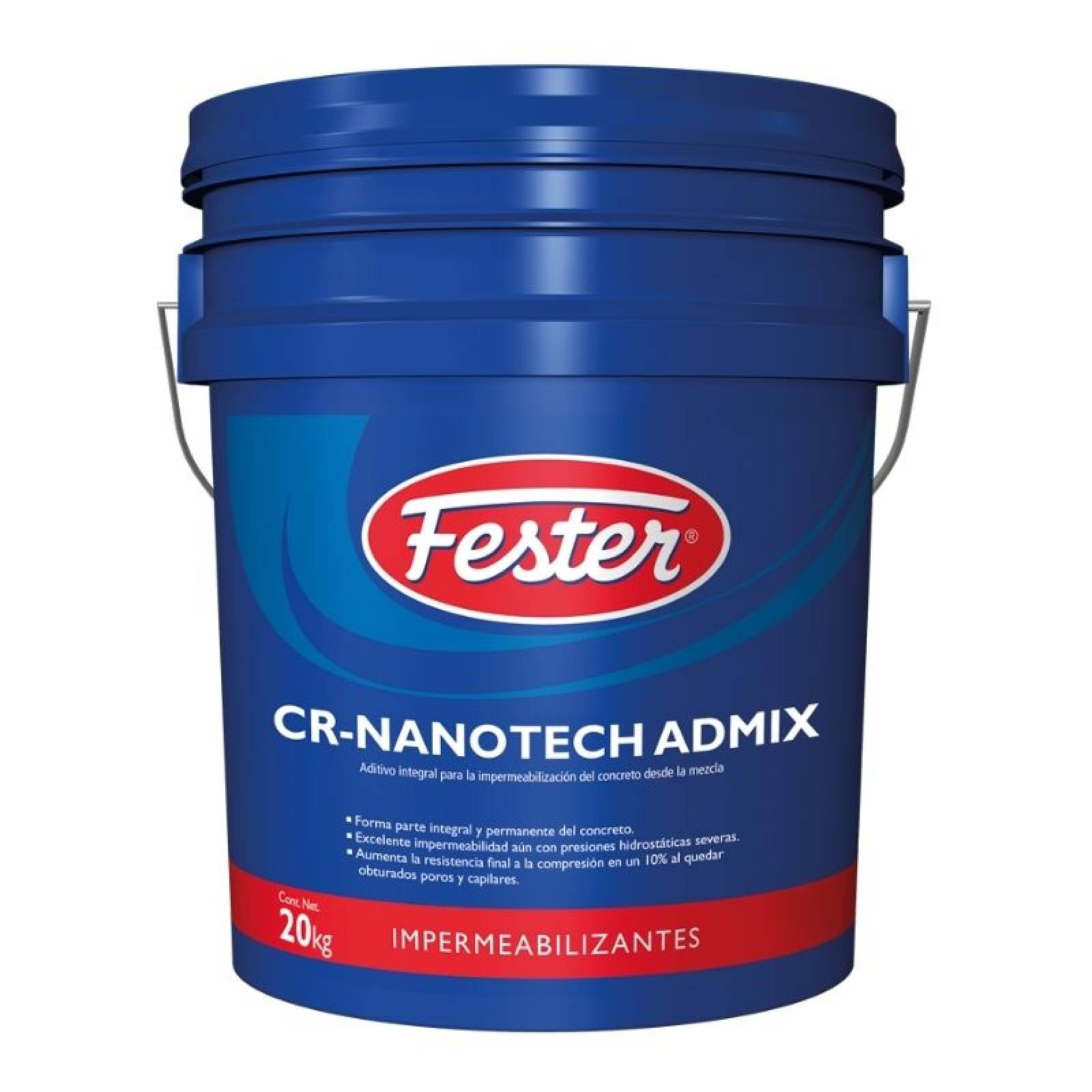 Aditivo Integral Impermeabilización Concreto Mezcla Fester Cr-Nanotech Admix 20 Kilogramos Gris