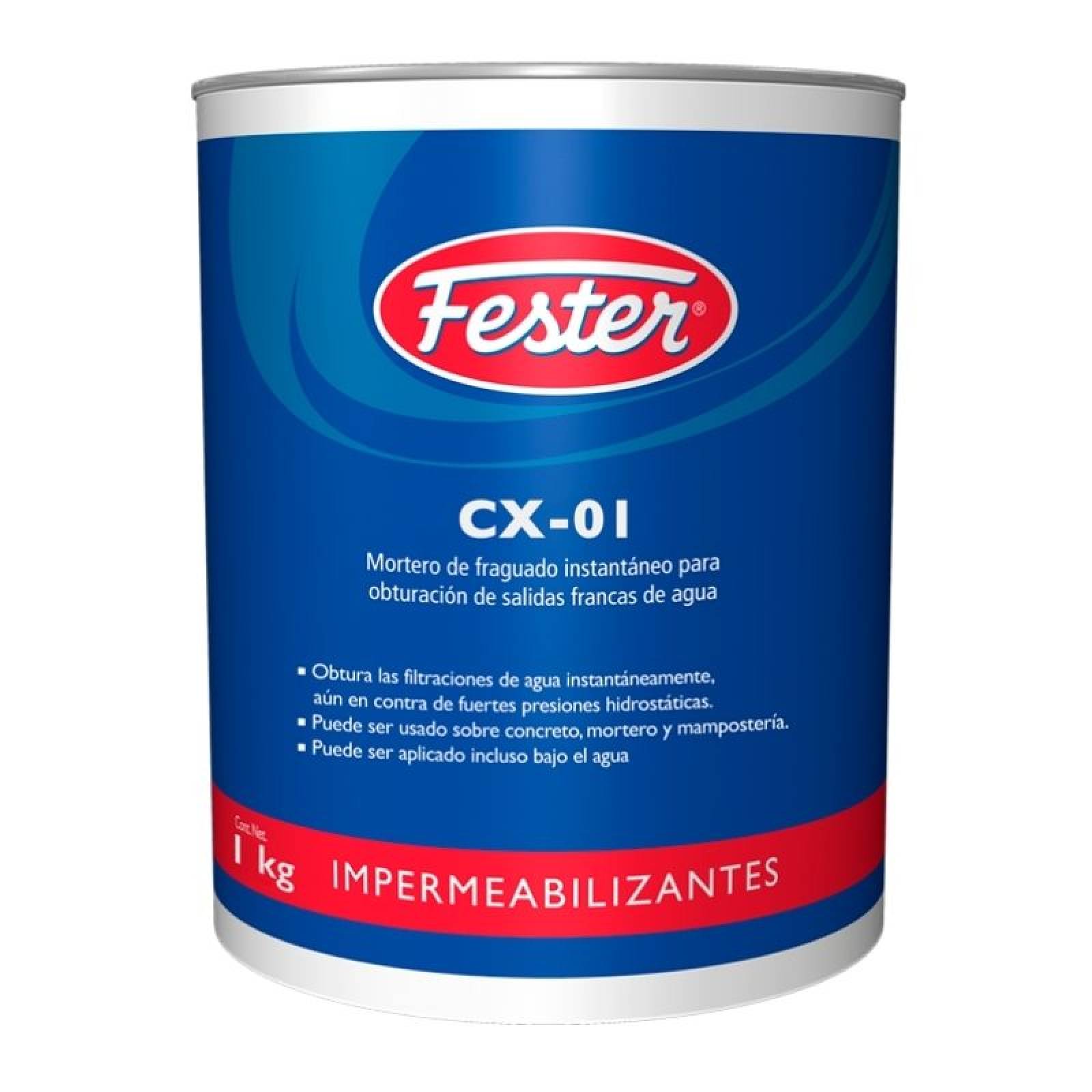 Mortero De Fraguado Instantáneo Obturación Salidas Francas  Agua Fester Cx-01 1 Kilogramo Gris