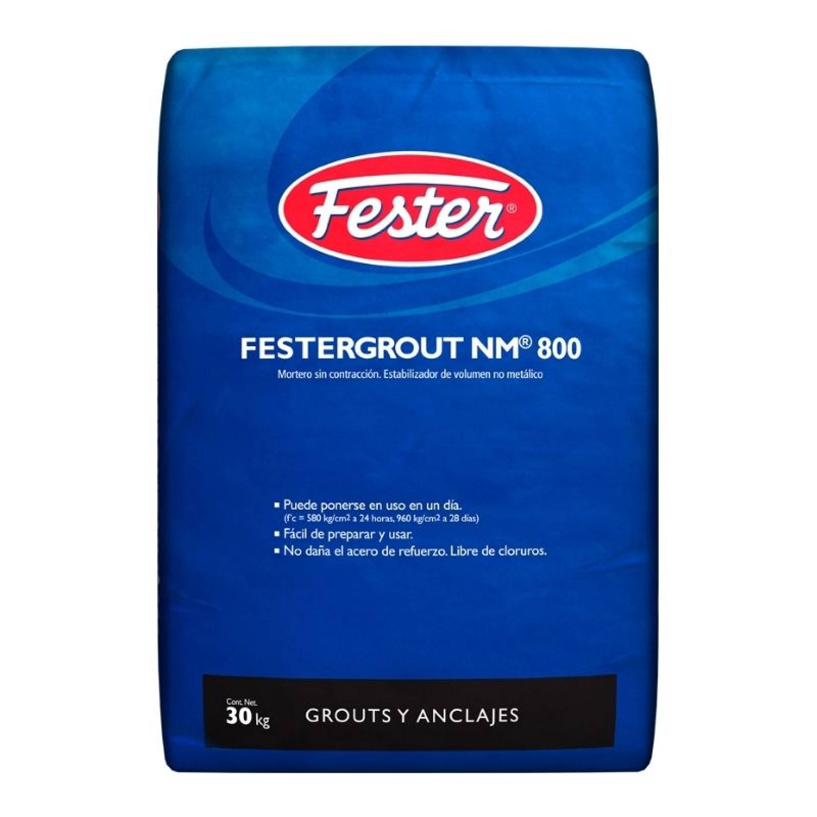 Mortero Estabilizador Volumen No Metálico Sin Contracción Festergrout Nm 800 30 Kilogramos Gris