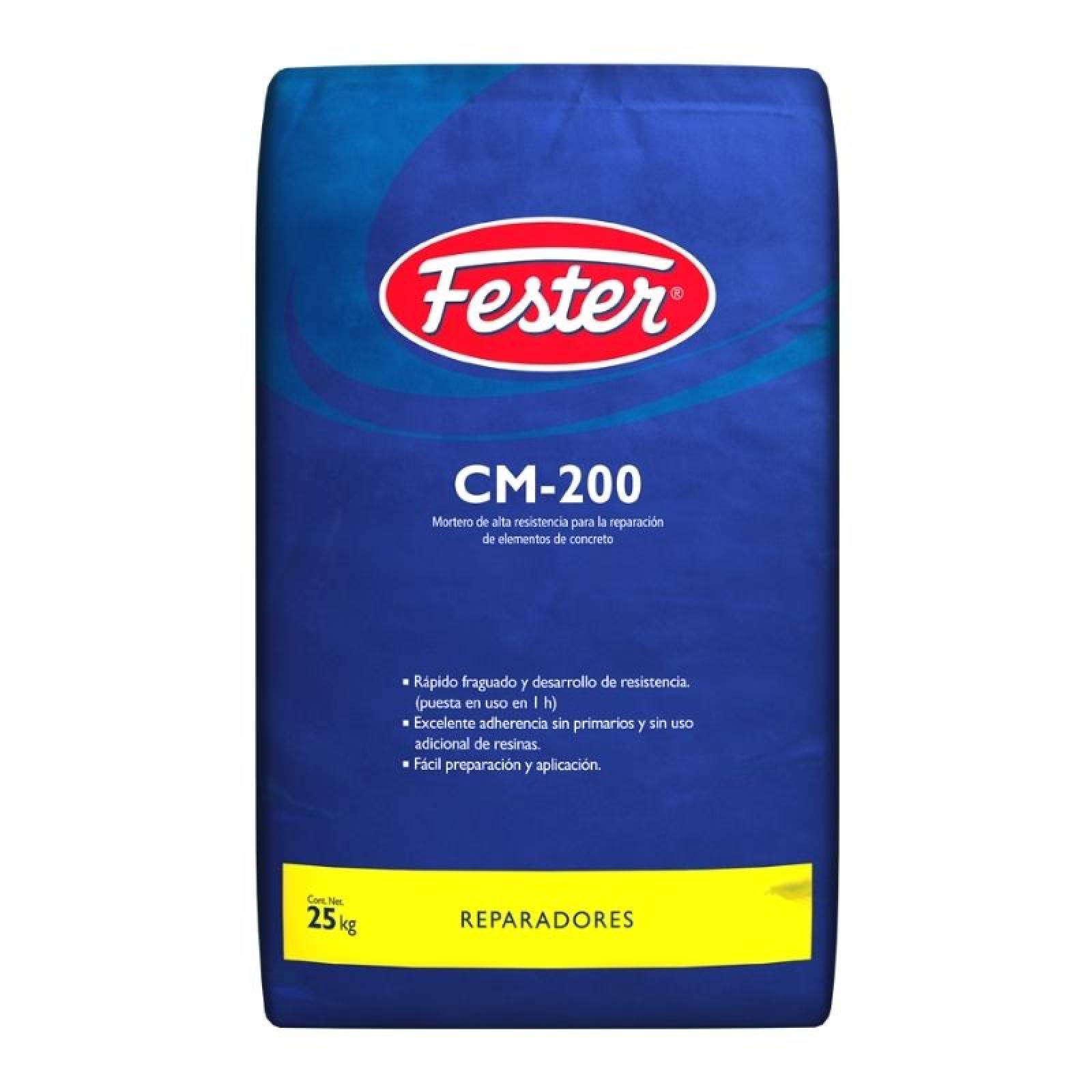 Mortero Reparación Y Resane Elementos Concreto Fester Cm-200 Reparador 25 Kilogramos Gris
