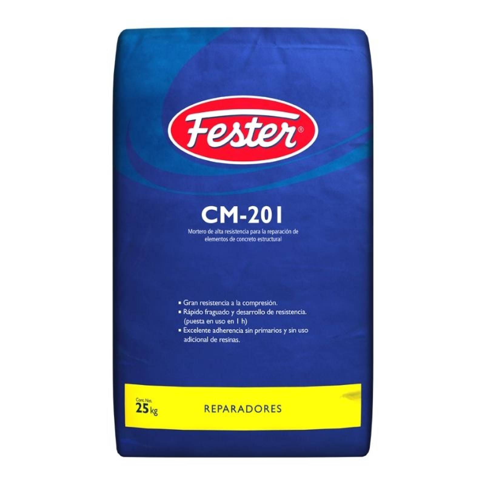 Mortero Reparación Elementos Concreto Estructural Fester Cm-201 Reparador Estructural 25 Kilogramos Gris