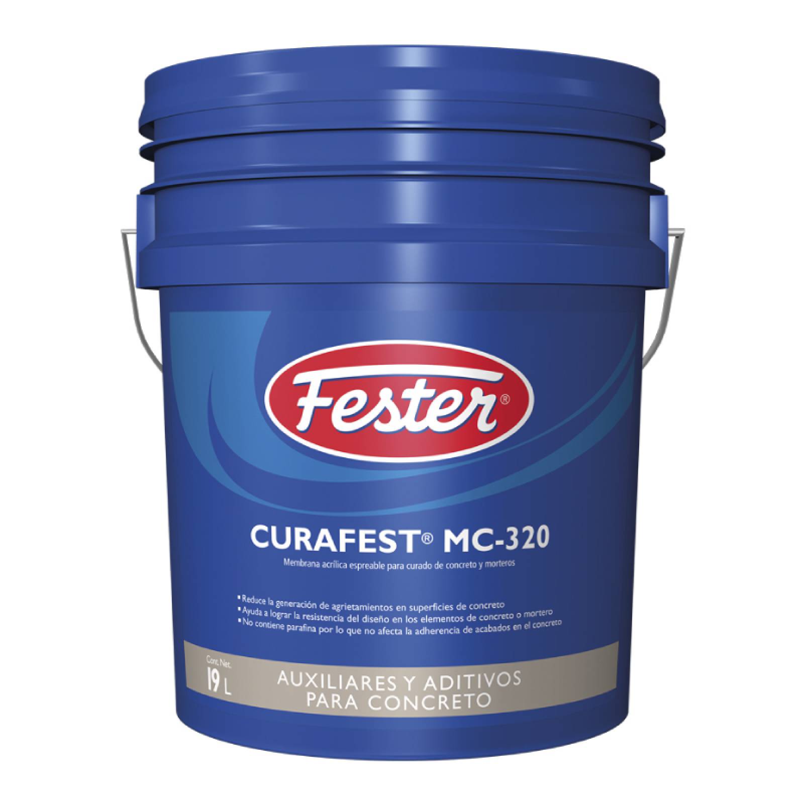 Membrana Acrílica Espreable Curado Concreto Morteros Fester Curafest Mc-320 19 Litros Blanco