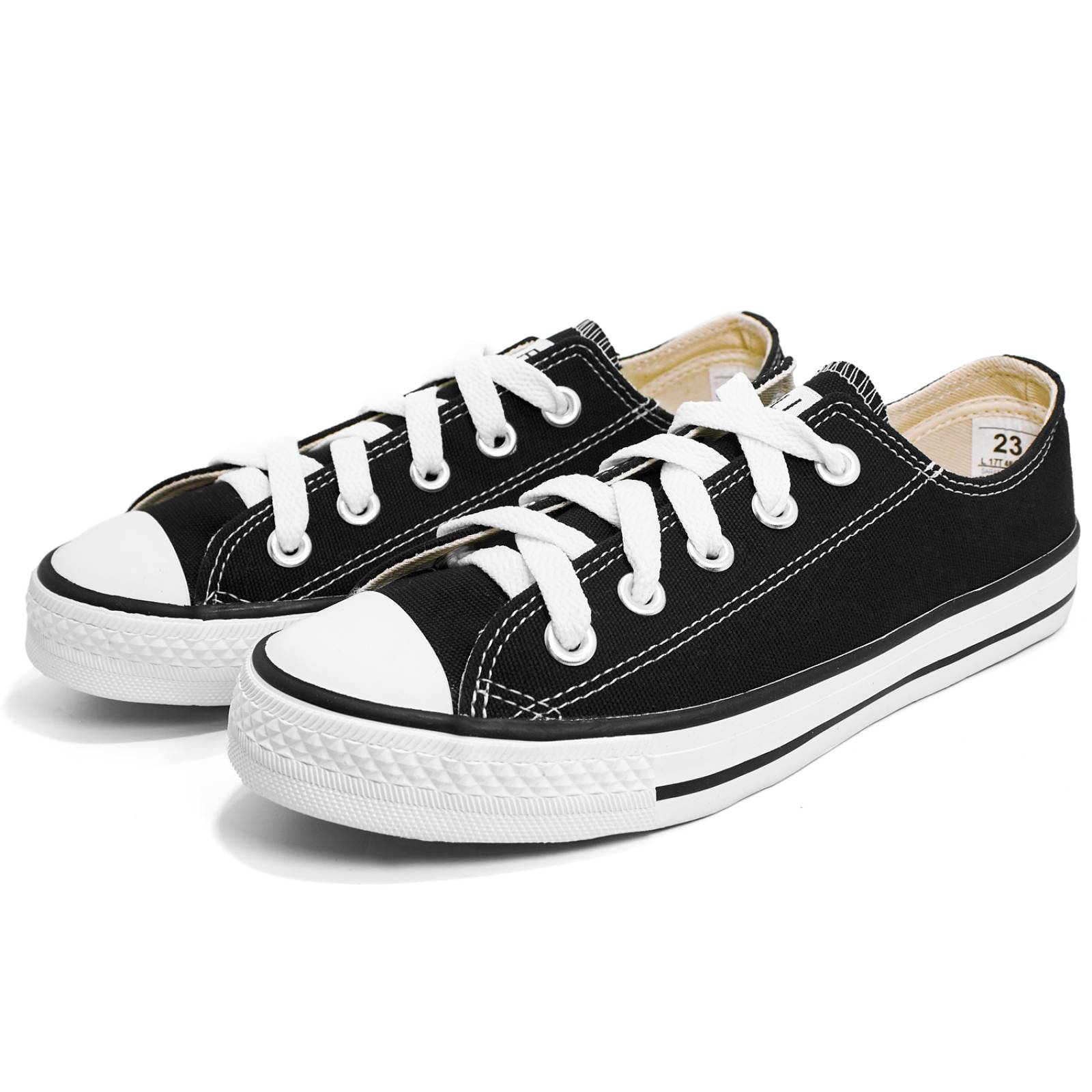 tenis clasicos negros casuales de lona tipo choclo talla 22 al 30