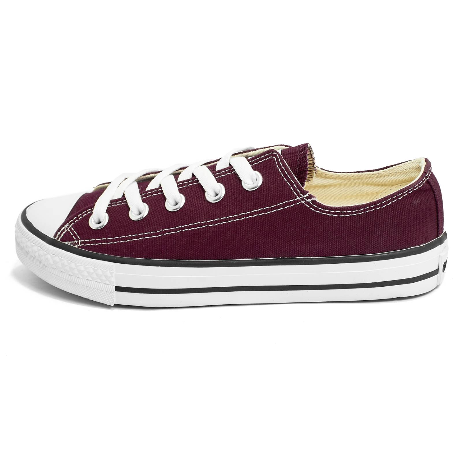 tenis color vino hombre de lona clasicos casual urbano 50404