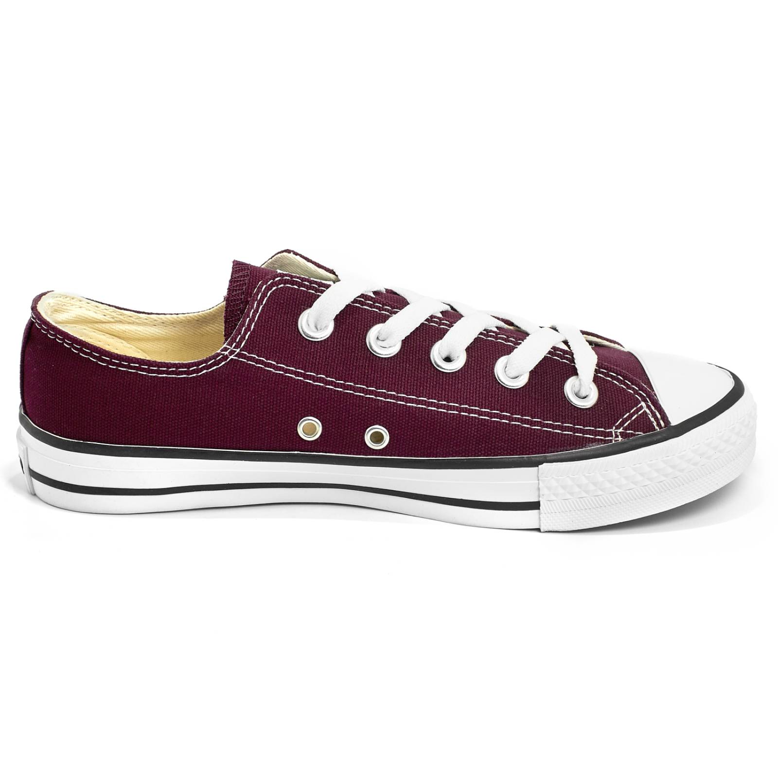tenis color vino hombre de lona clasicos casual urbano 50404