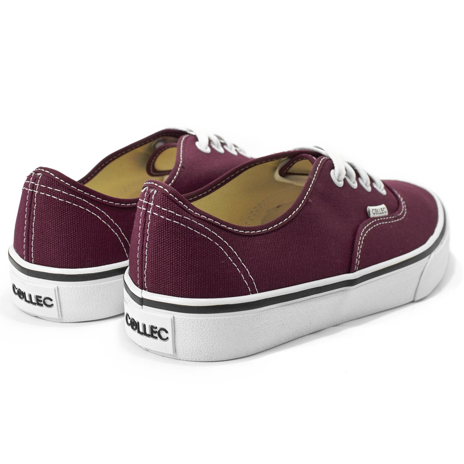 Tenis tipo vans vino de mujer urbano clasico collec de lona casuales E-75114