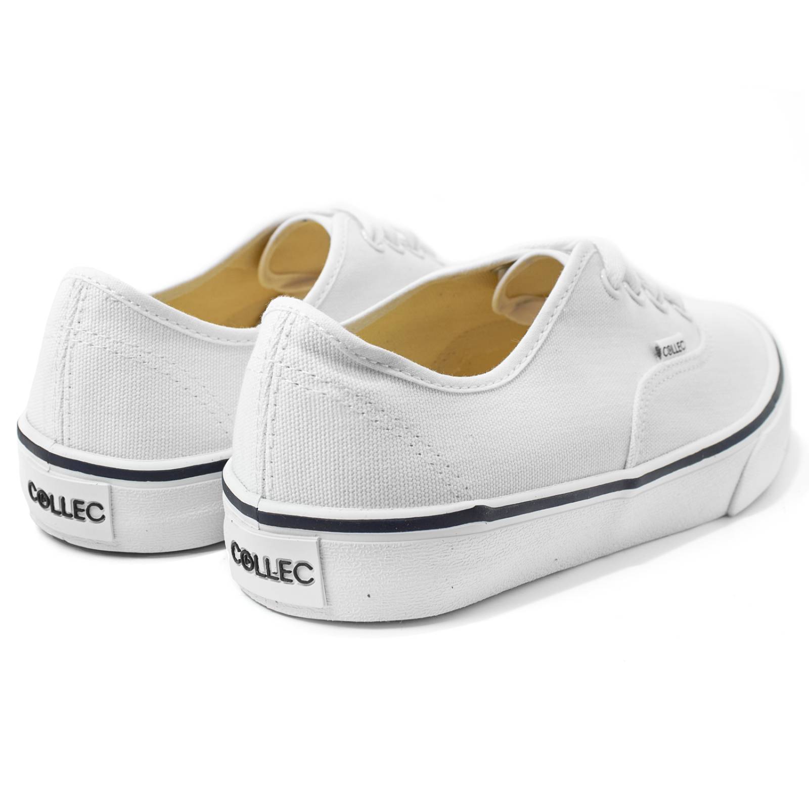 Tenis tipo vans blancos unisex de lona casuales urbanos comodos Collec E-75014