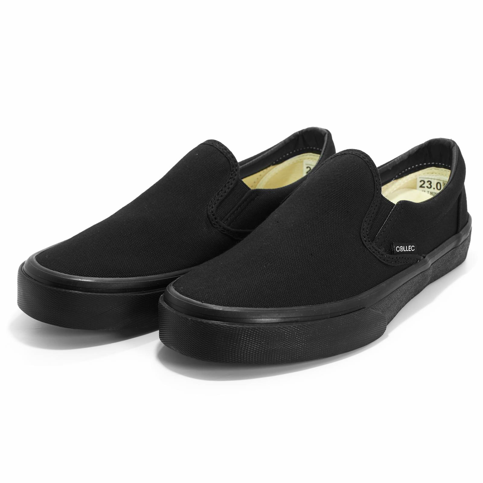 Tenis negros tipo vans sin agujetas resorte urbanos casuales E-70354