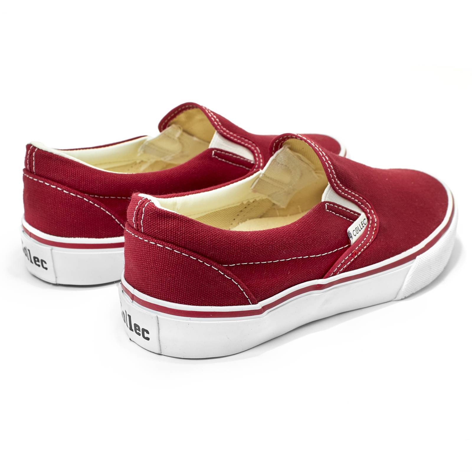 Tenis tipo vans rojos hombre casuales urbanos comodos sin agujeta