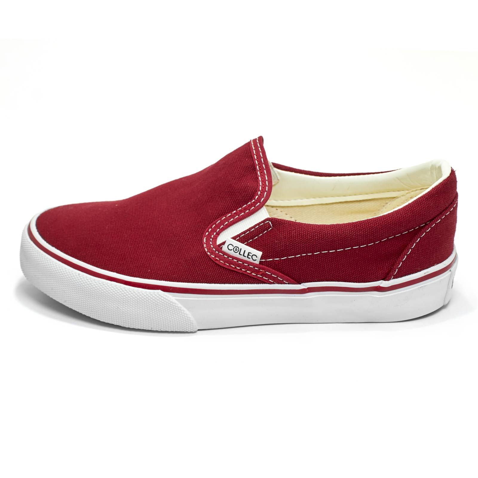 Tenis tipo vans rojos hombre casuales urbanos comodos sin agujeta