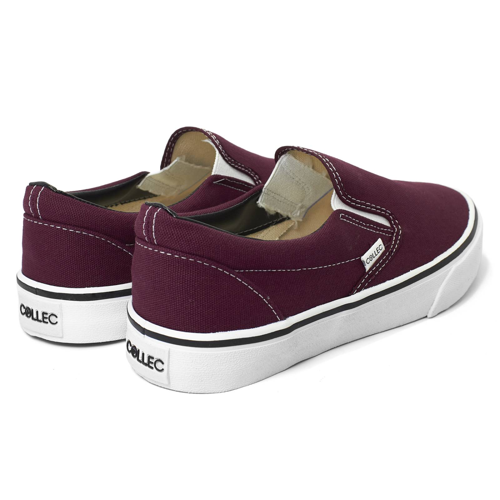 Tenis tipo vans vino hombre casuales urbanos slip-on sin agujeta