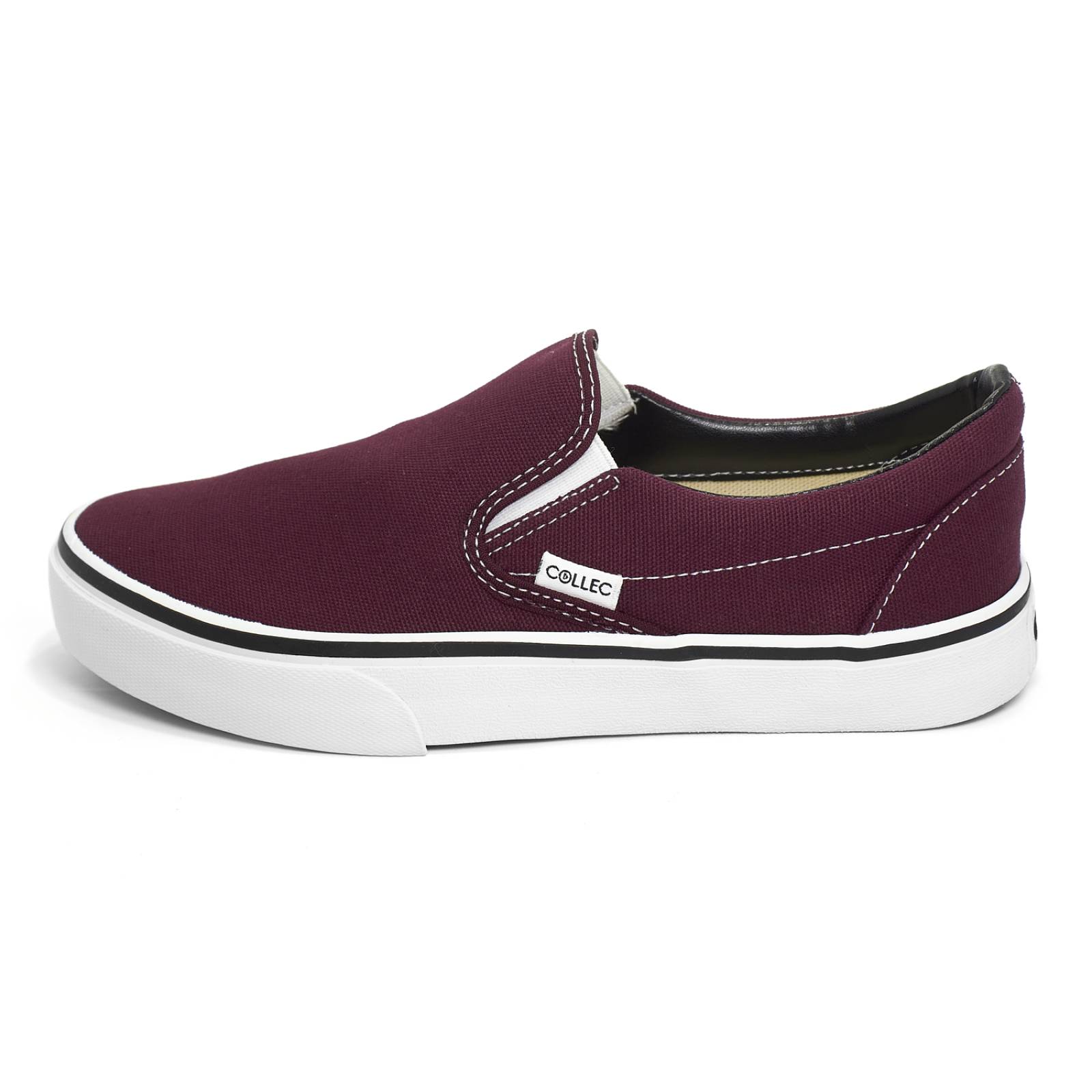 Tenis tipo vans vino hombre casuales urbanos slip-on sin agujeta