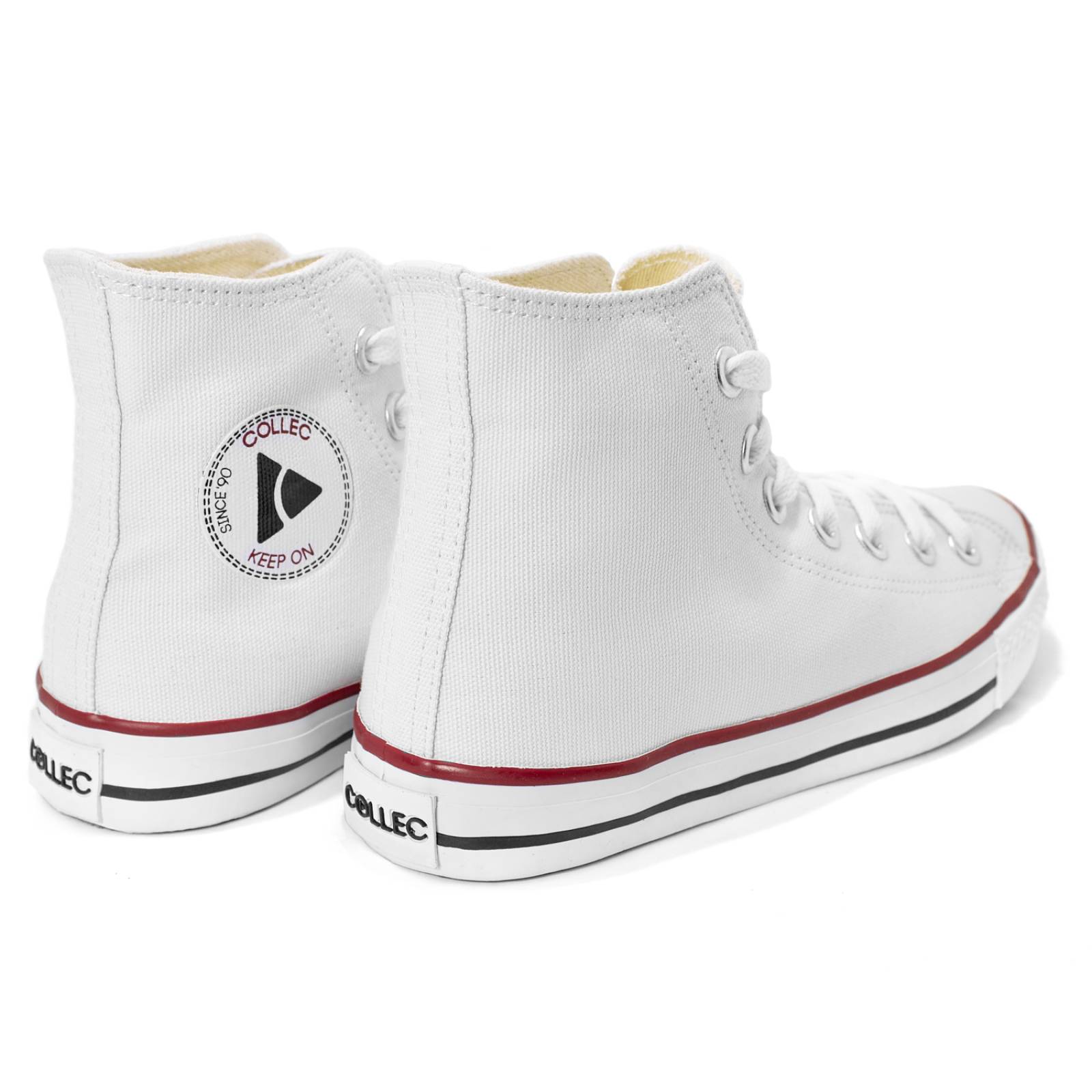 Tenis tipo converse bota blanco mujer urbanos casuales de lona E-10014