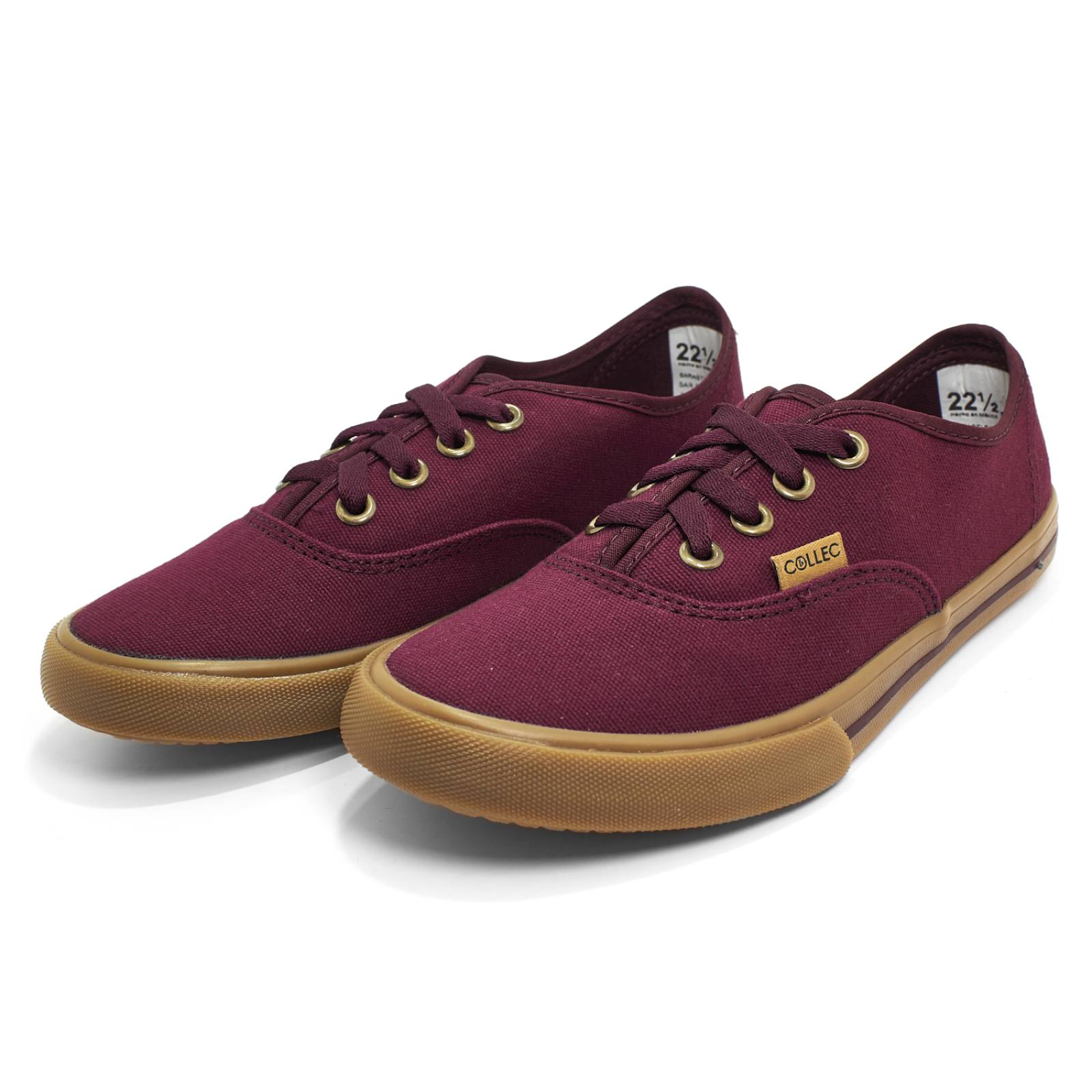 Tenis tipo vans vino para mujer hombre de lona laces ups E-80