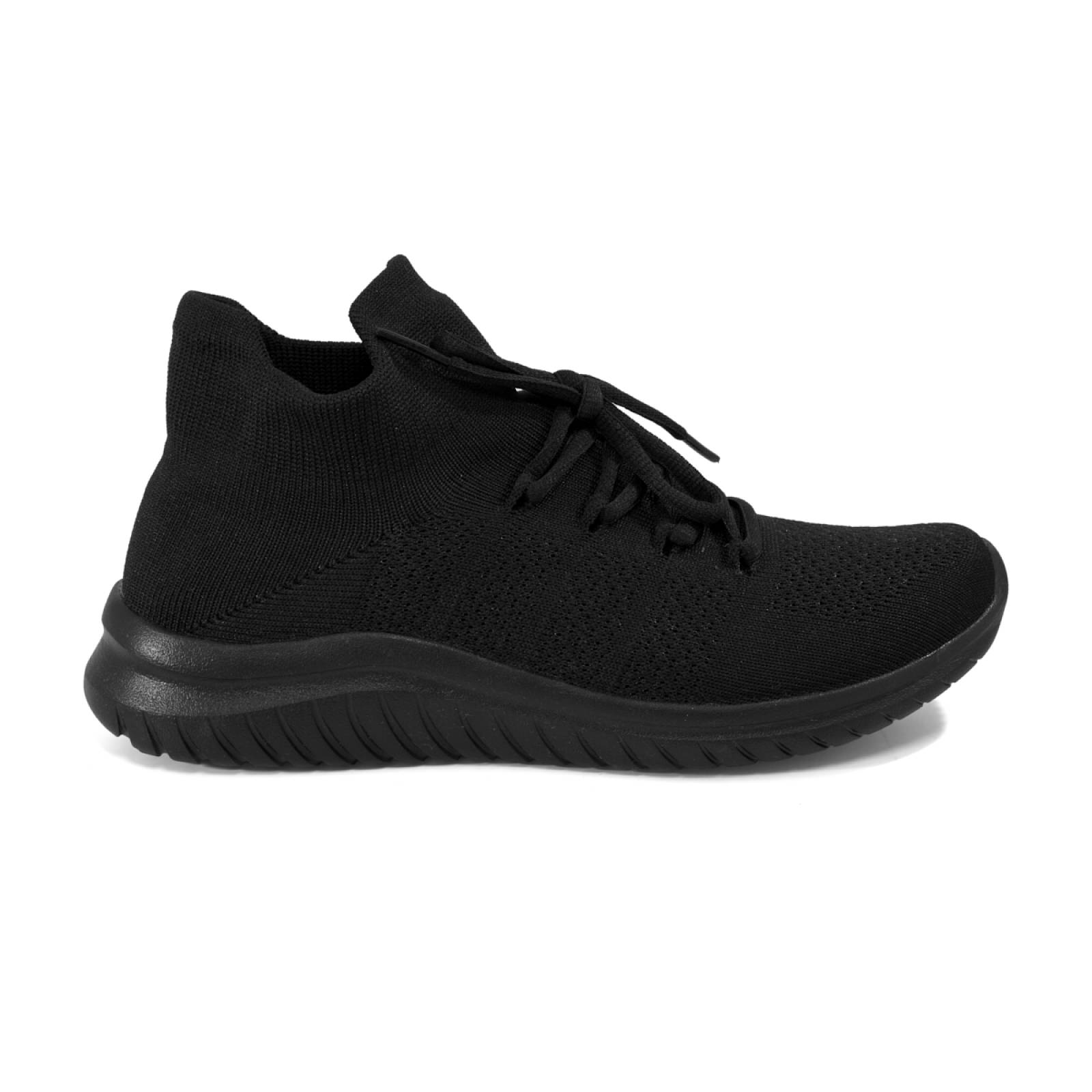 Tenis tipo Calcetin Todo Negro Descanso Ligeros Deportivos