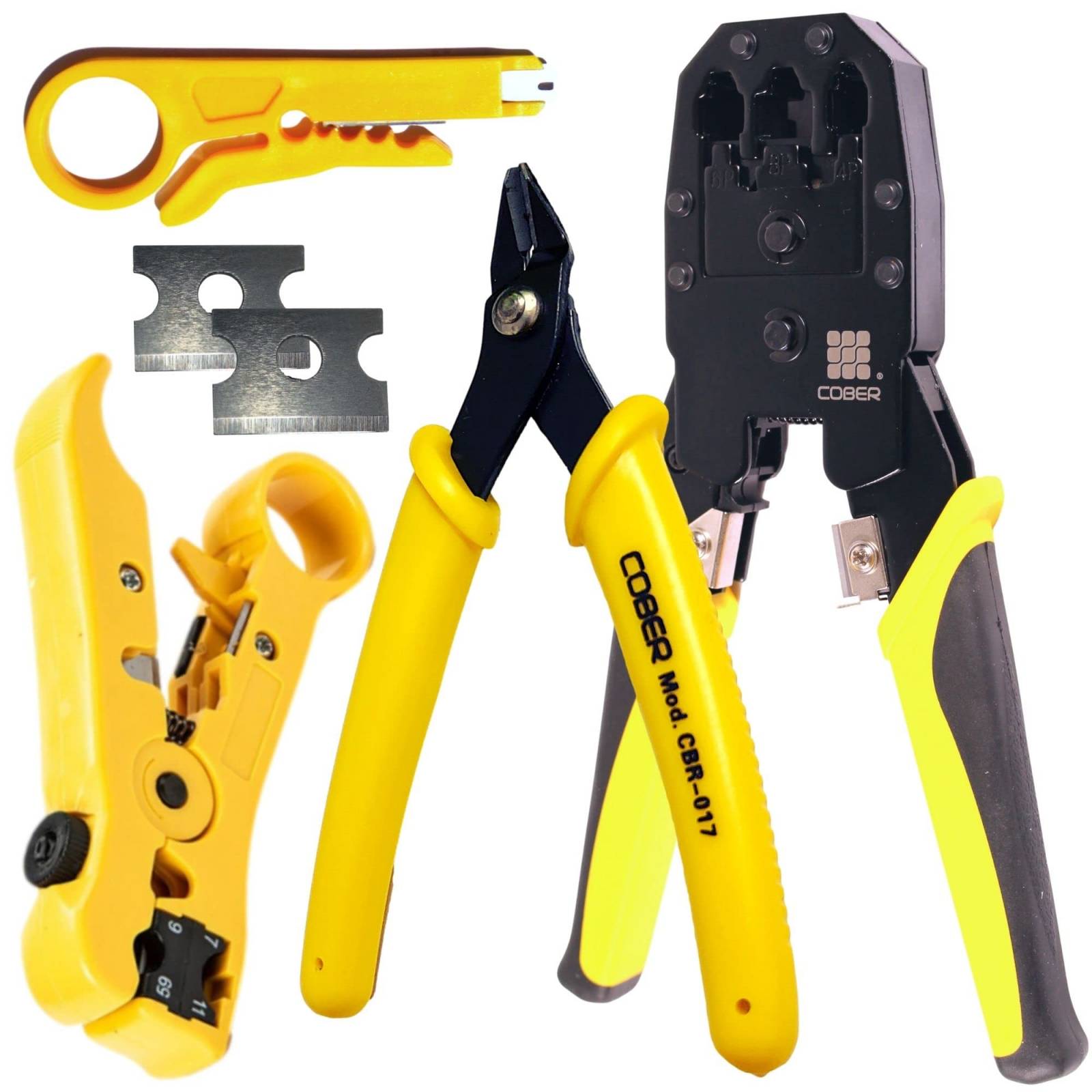Kit de herramientas para ponchado y corte de cable RJ45 RJ11 RJ9 ponchadora cortadora peladora