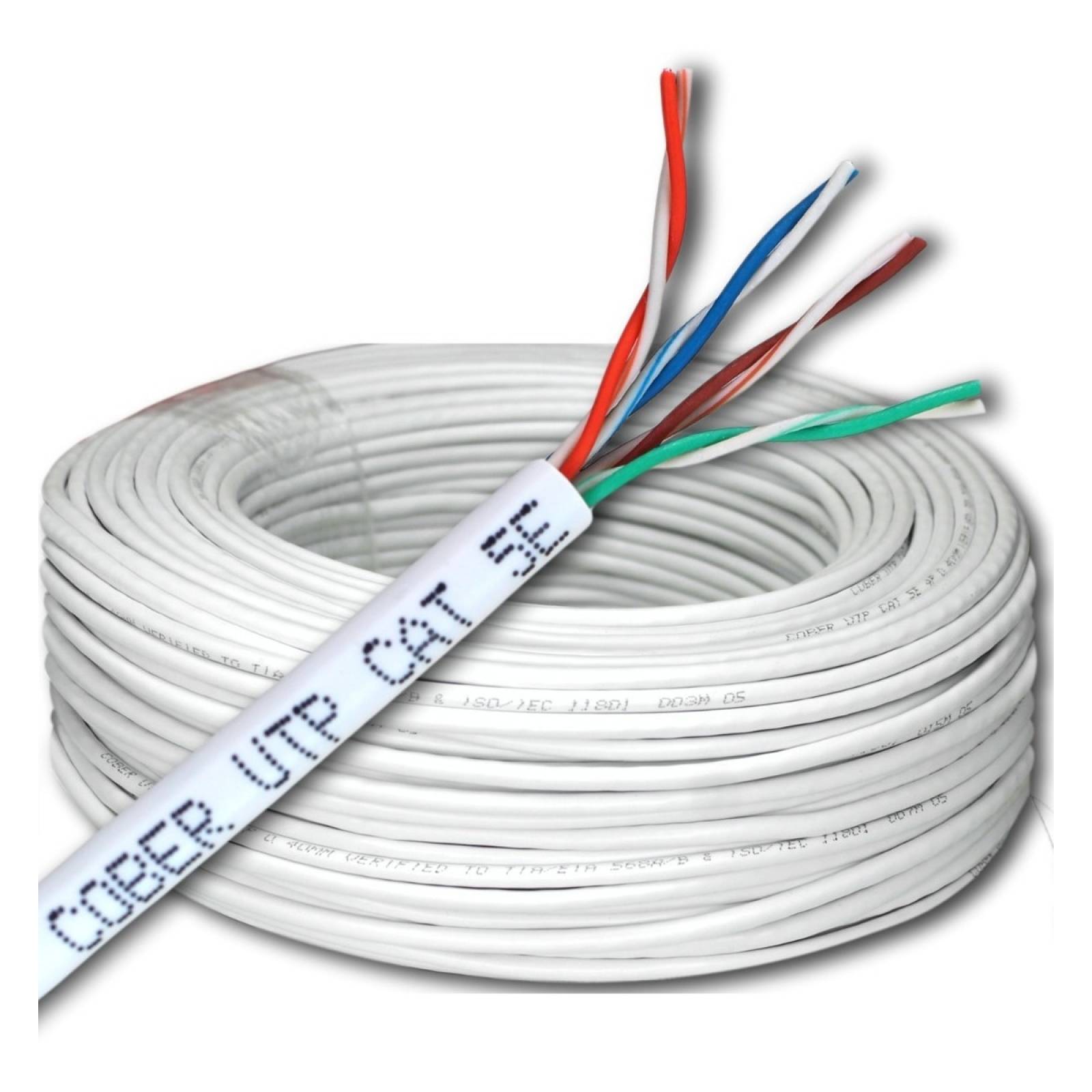 100 Metros Cable Red Utp Cat 5e Rj 45 Blanco Cober