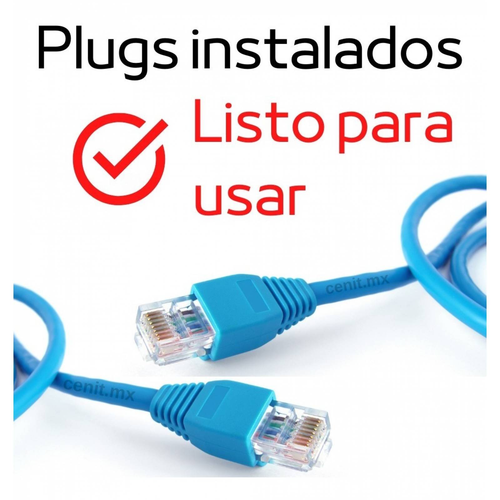 50 Metros Cable Utp Cat 5e Conectorizado Rj45 Blanco Cober