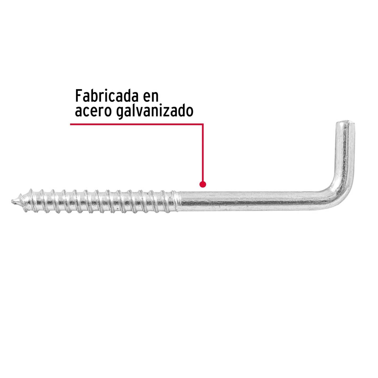 Alcayata roscada, 22 X 100 mm, caja 144 piezas