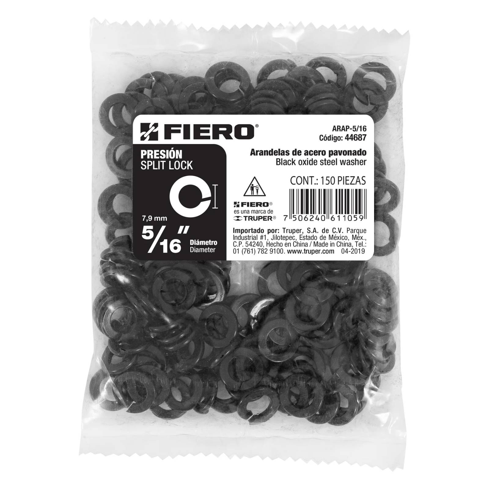 Arandela de presión, 5/16", bolsa 150 piezas