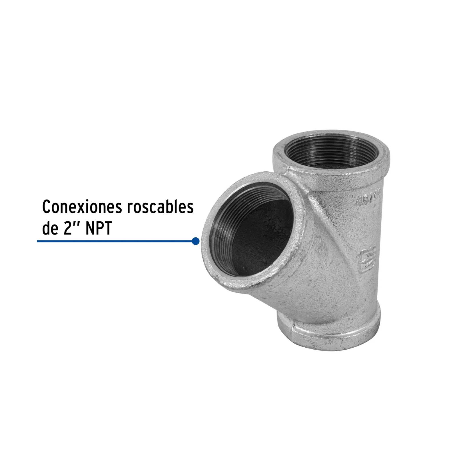 Yee sencilla, acero galvanizado, 2"