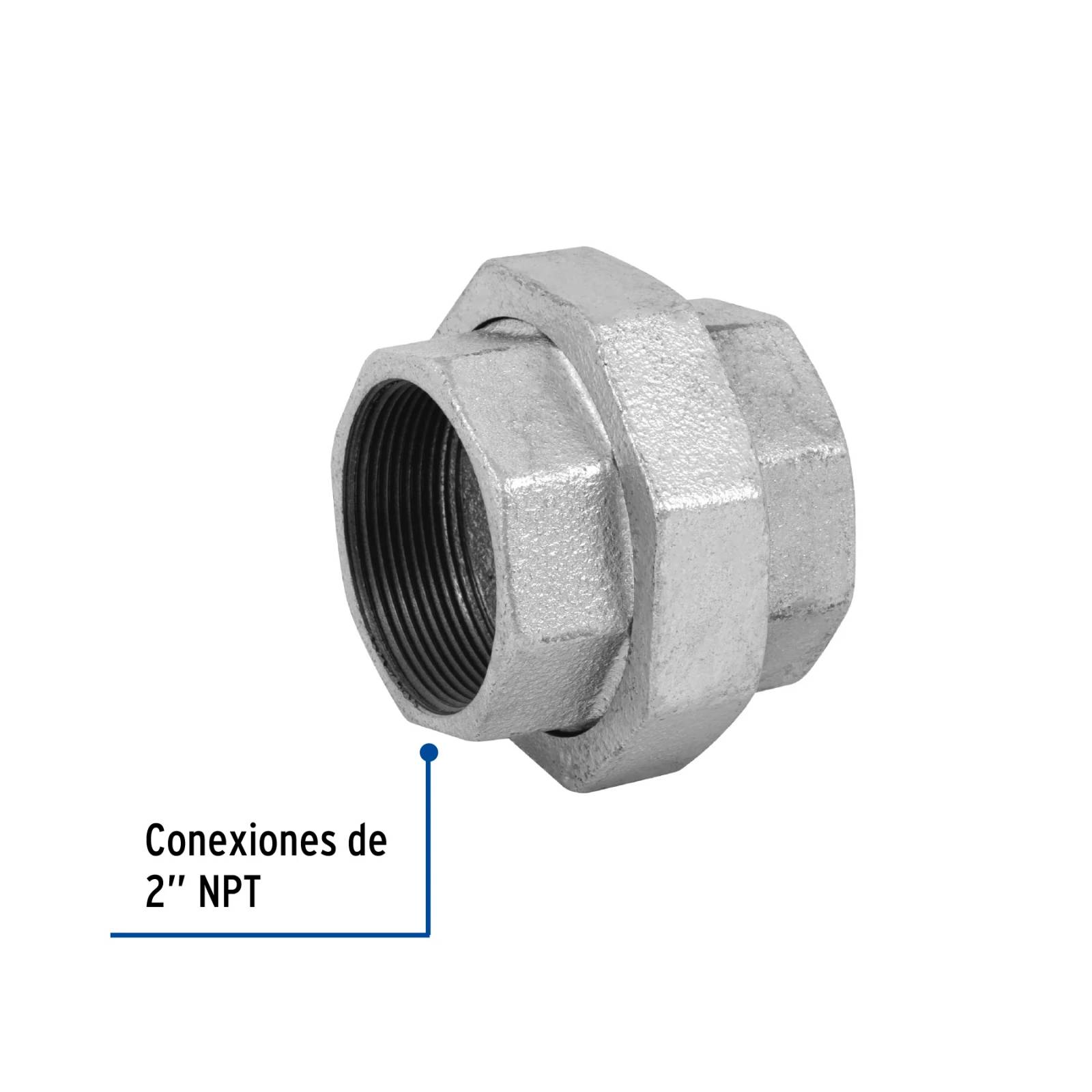 Tuerca unión, acero galvanizado, 2"