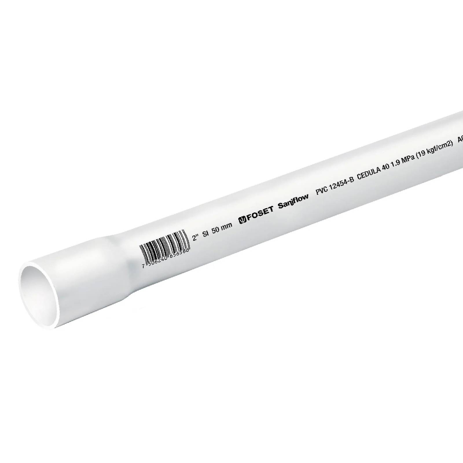 Tubo de PVC hidráulico cédula 40, 2", tramo 3m