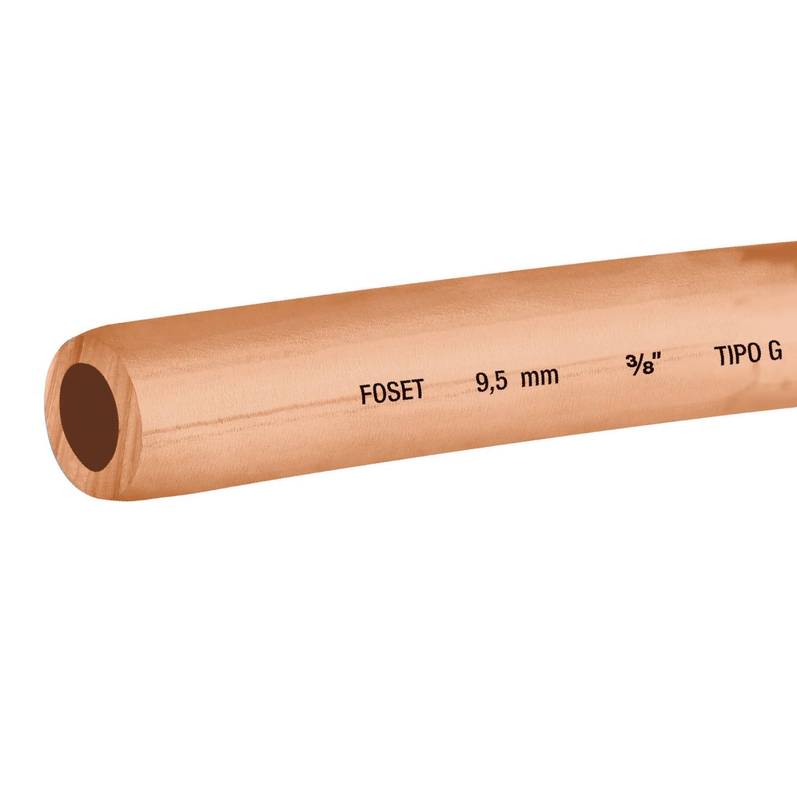 Tubo de cobre flexible, 3/8", rollo de 15 metros