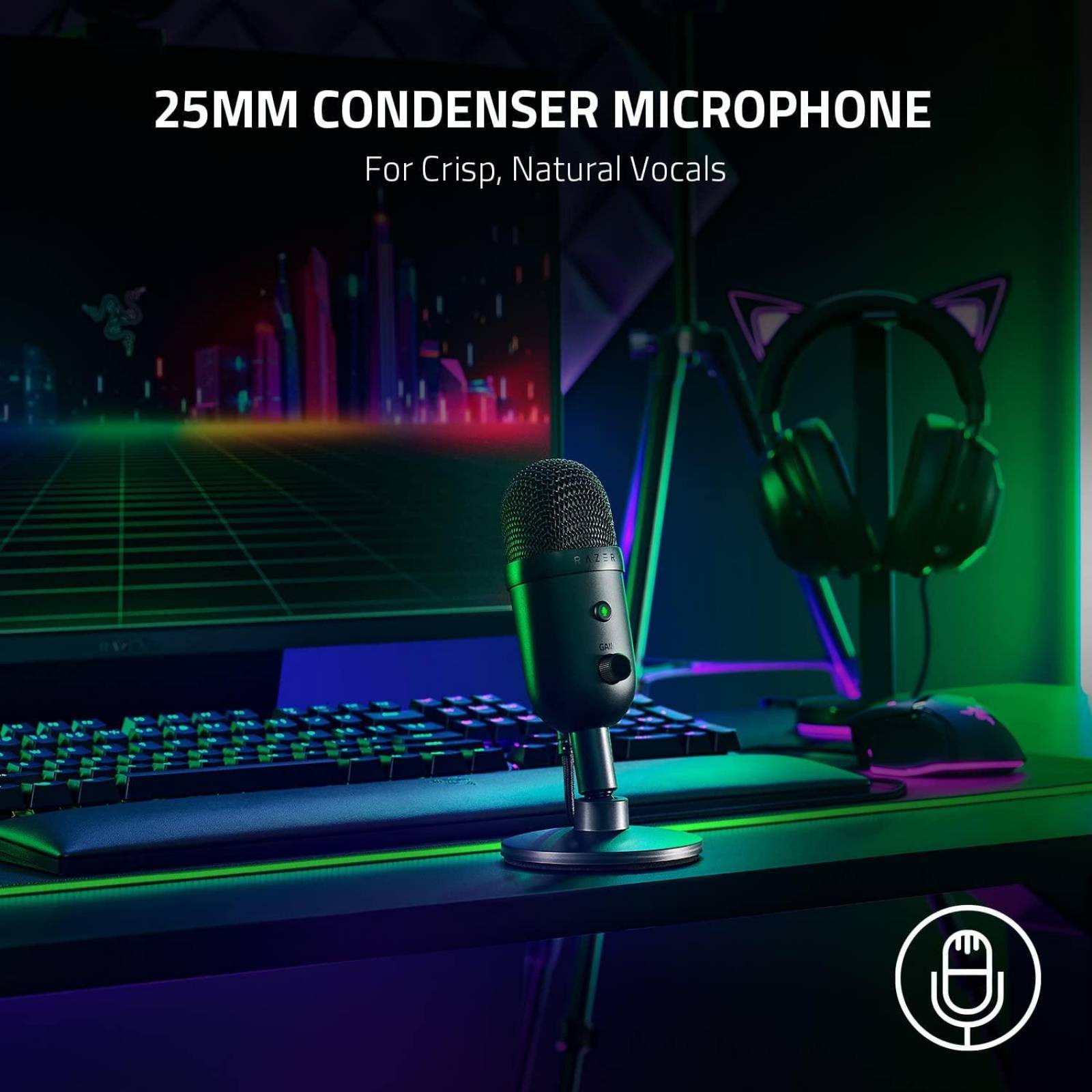 Micrófono Razer Seiren V2 X USB Reacondicionado Tipo A 