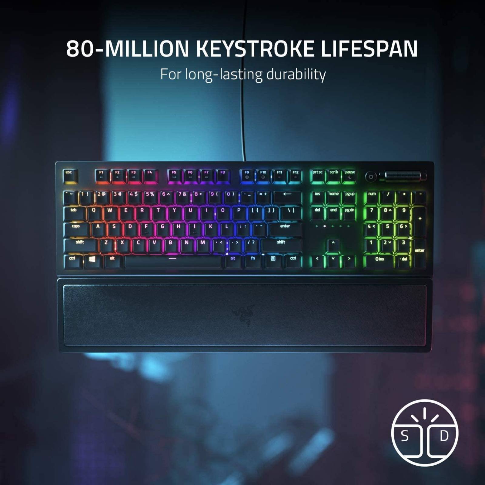 Teclado con interruptor mecánico Razer Blackwidow V3 Reacondicionado Tipo A 