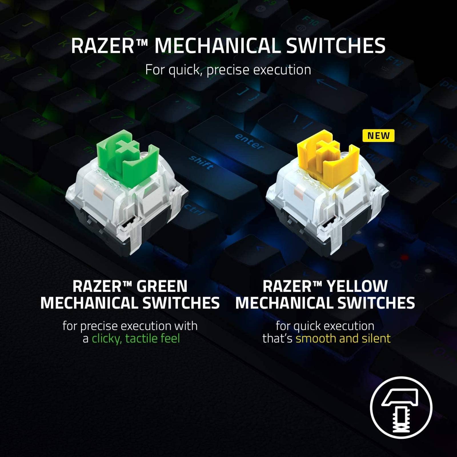 Teclado con interruptor mecánico Razer Blackwidow V3 Reacondicionado Tipo A 