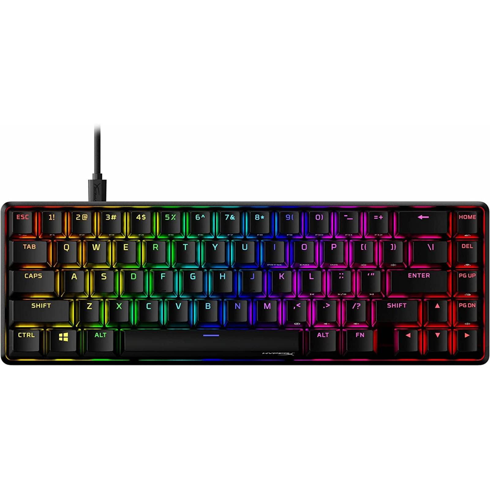 Teclado gamer HyperX Alloy  negro  inglés US RGB Reacondicionado Tipo A 