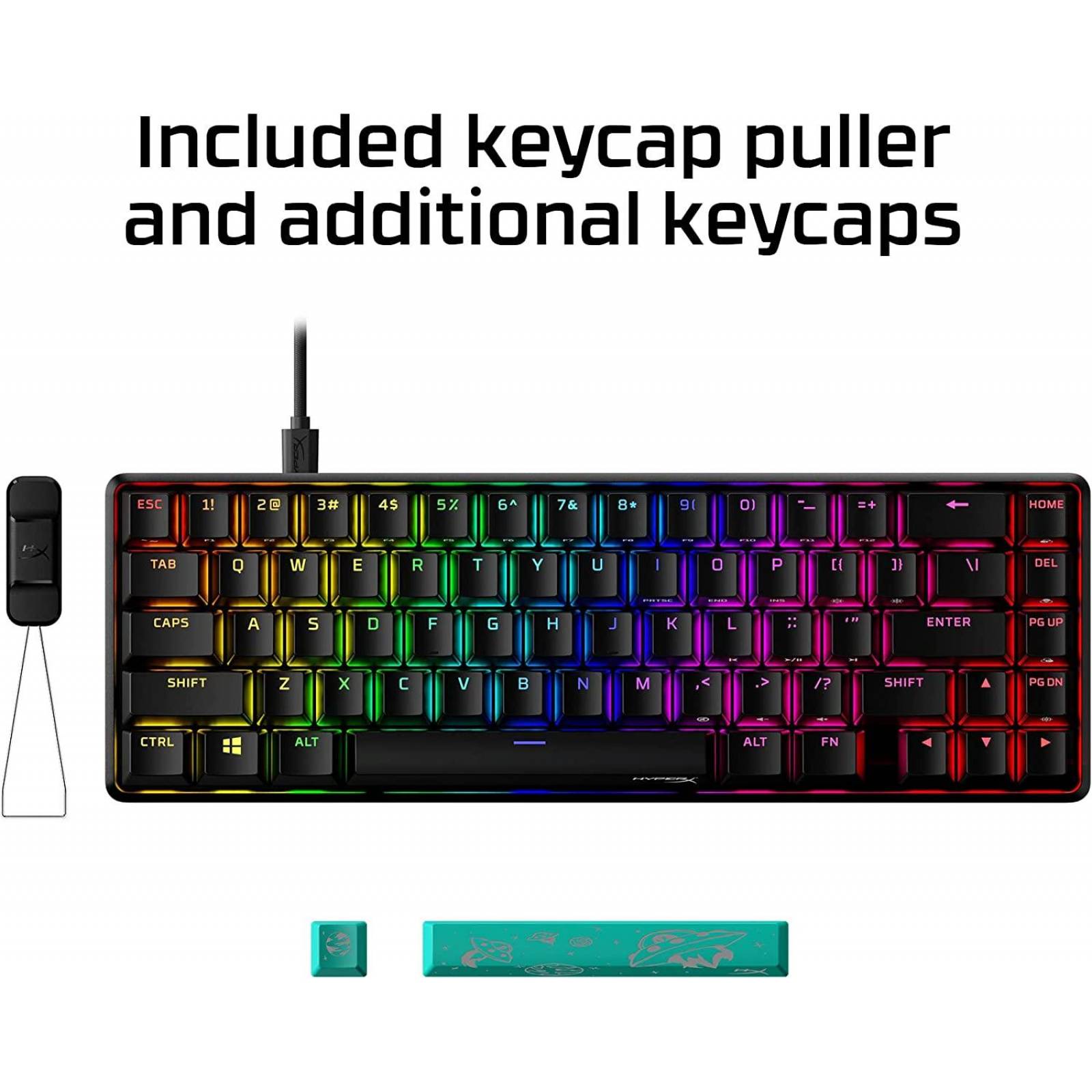 Teclado gamer HyperX Alloy  negro  inglés US RGB Reacondicionado Tipo A 