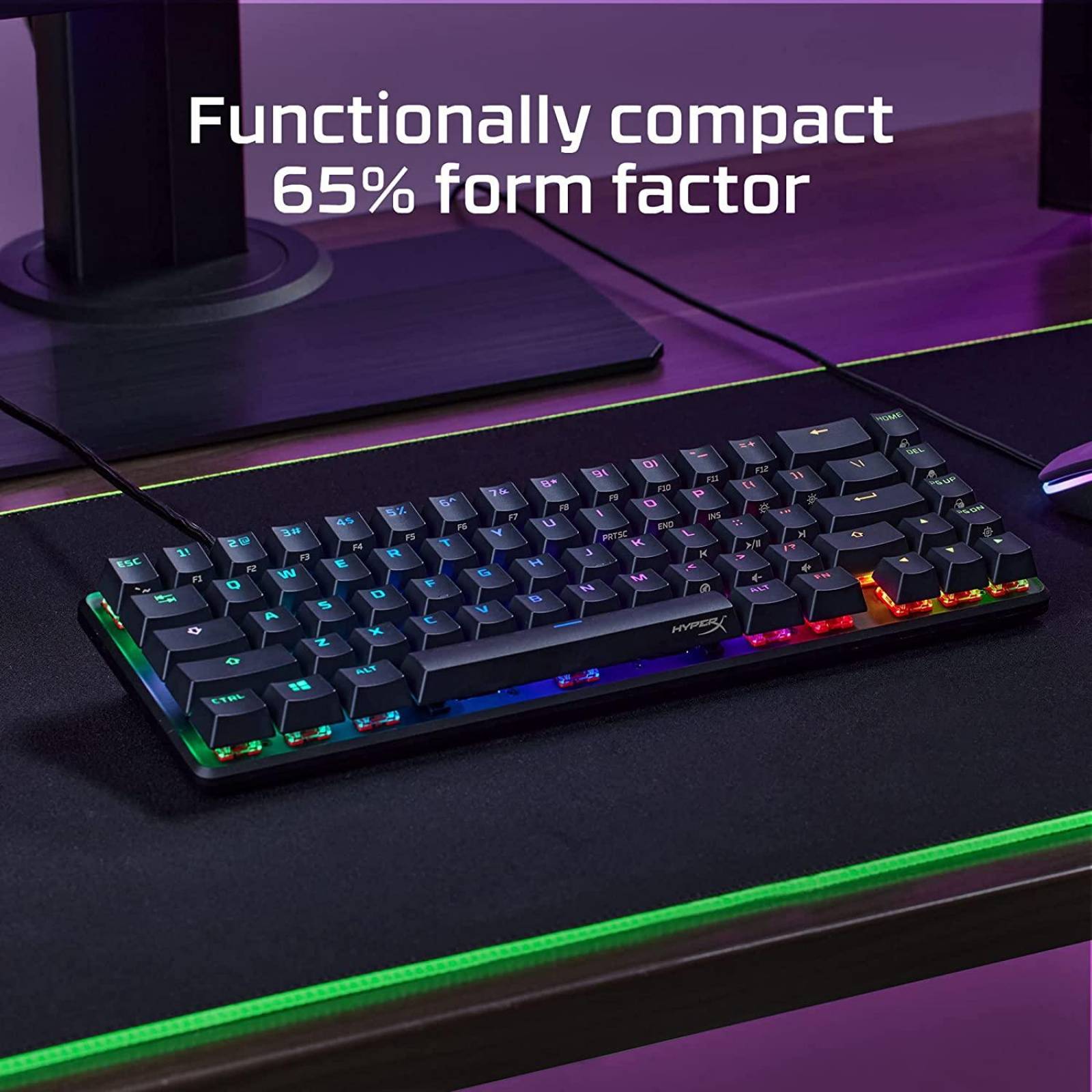Teclado gamer HyperX Alloy  negro  inglés US RGB Reacondicionado Tipo A 