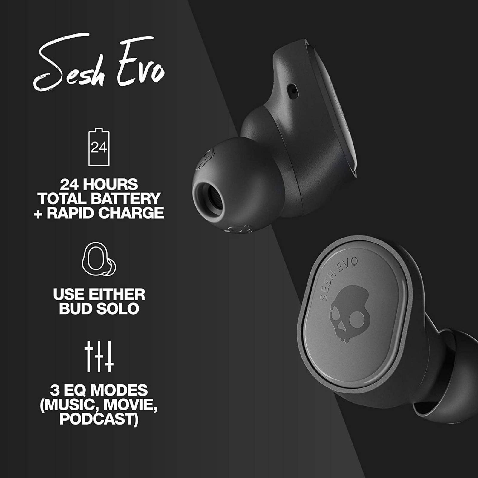 Audífonos Skullcandy TW Sesh Evo Negros 