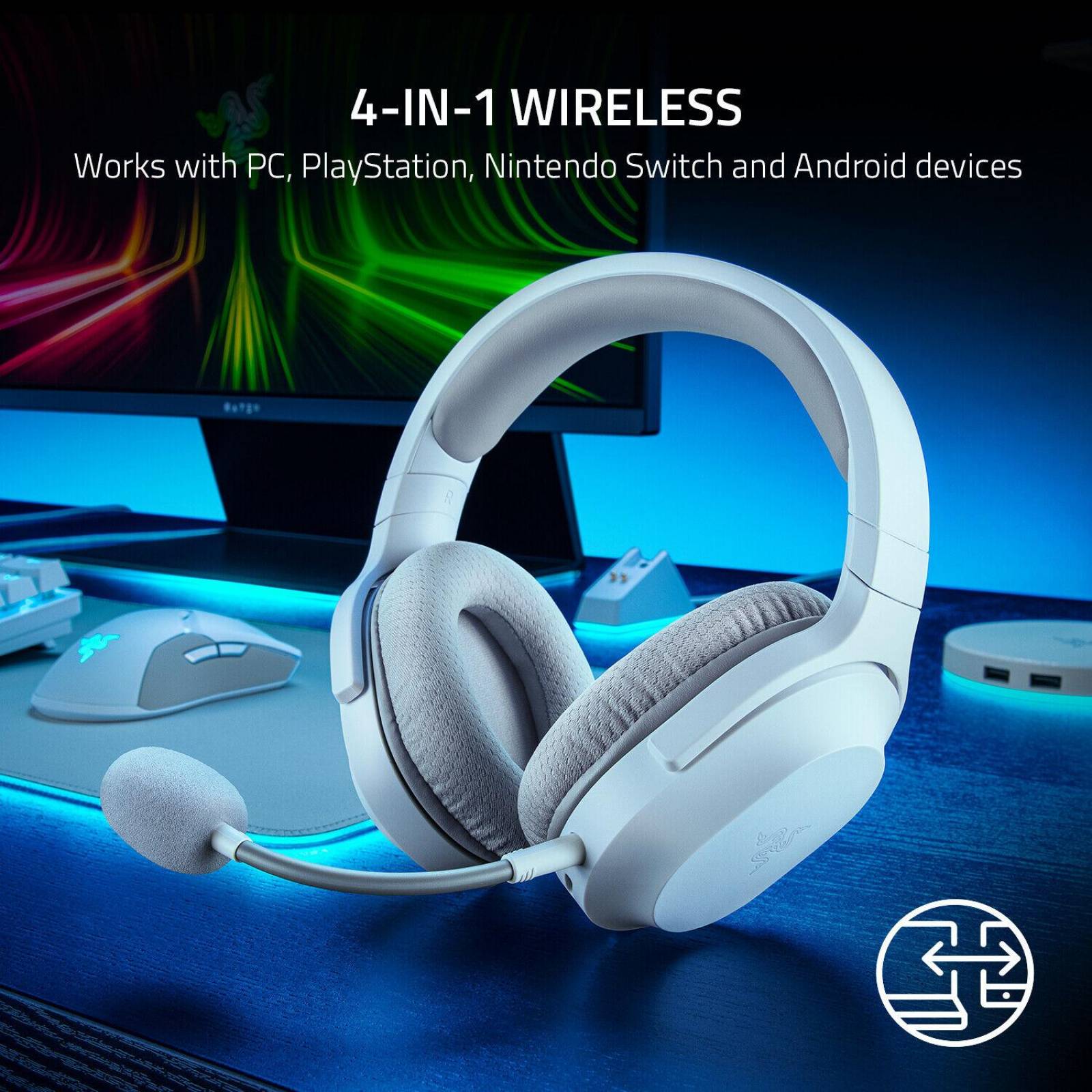 Audífonos Gamer Razer Barracuda X Wireless Stereo Mercury Reacondicionado Tipo A 
