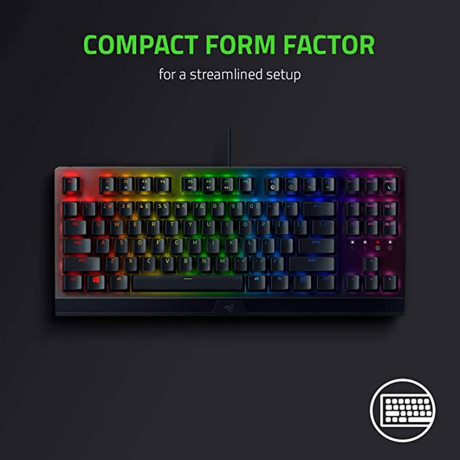 Teclado Mecánico Razer BlackWidow V3 TKL Switch Amarillo Inglés Reacondicionado Tipo A 