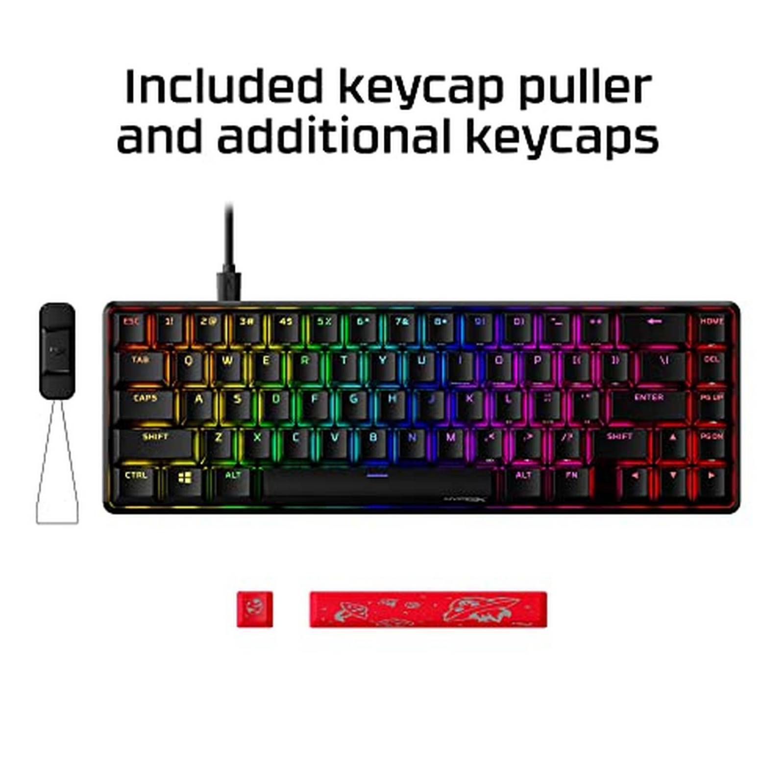 Teclado Gamer HyperX Alloy Origins 65% Interruptor rojo lineal Inglés Reacondicionado Tipo A 