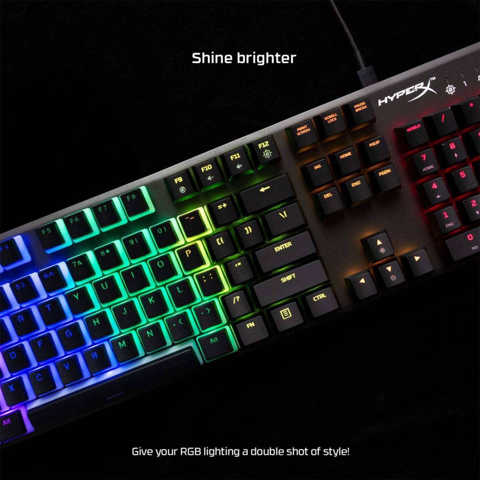 Set de teclas PBT US Negro HyperX Pudding Reacondicionado tipo A