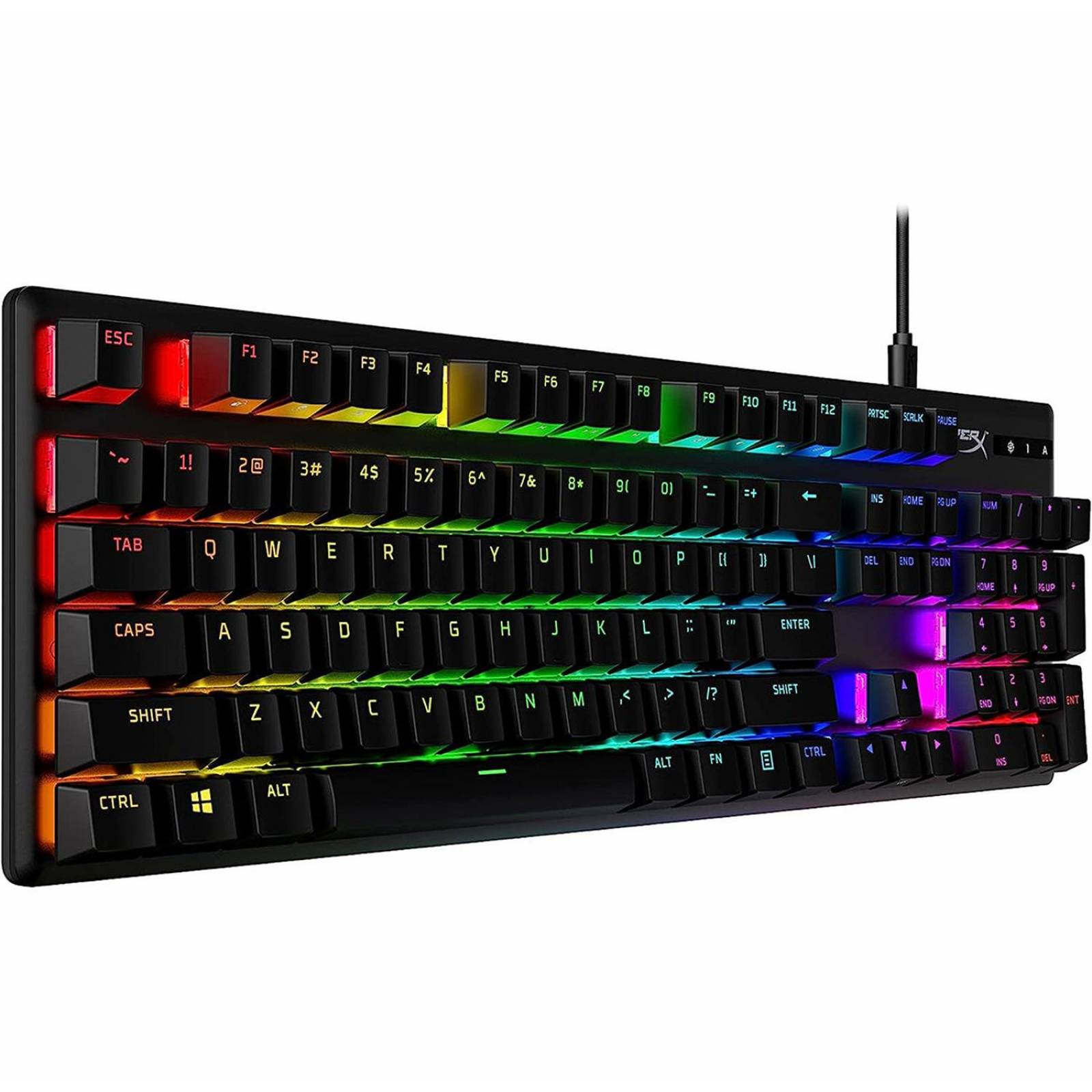 Teclado mecánico PBT Aqua Switch US HyperX Alloy Origins Reacondicionado Tipo A