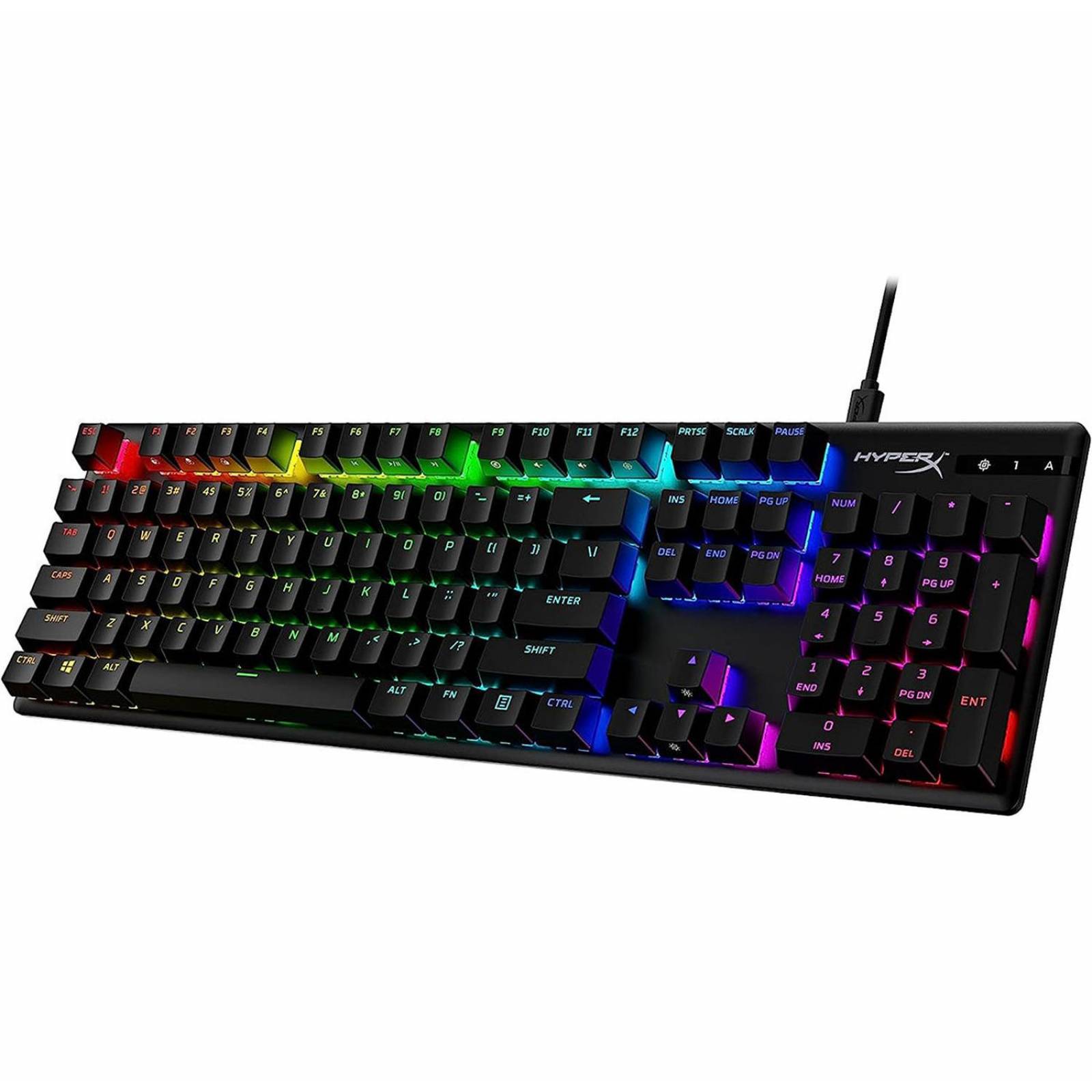 Teclado mecánico PBT Aqua Switch US HyperX Alloy Origins Reacondicionado Tipo A