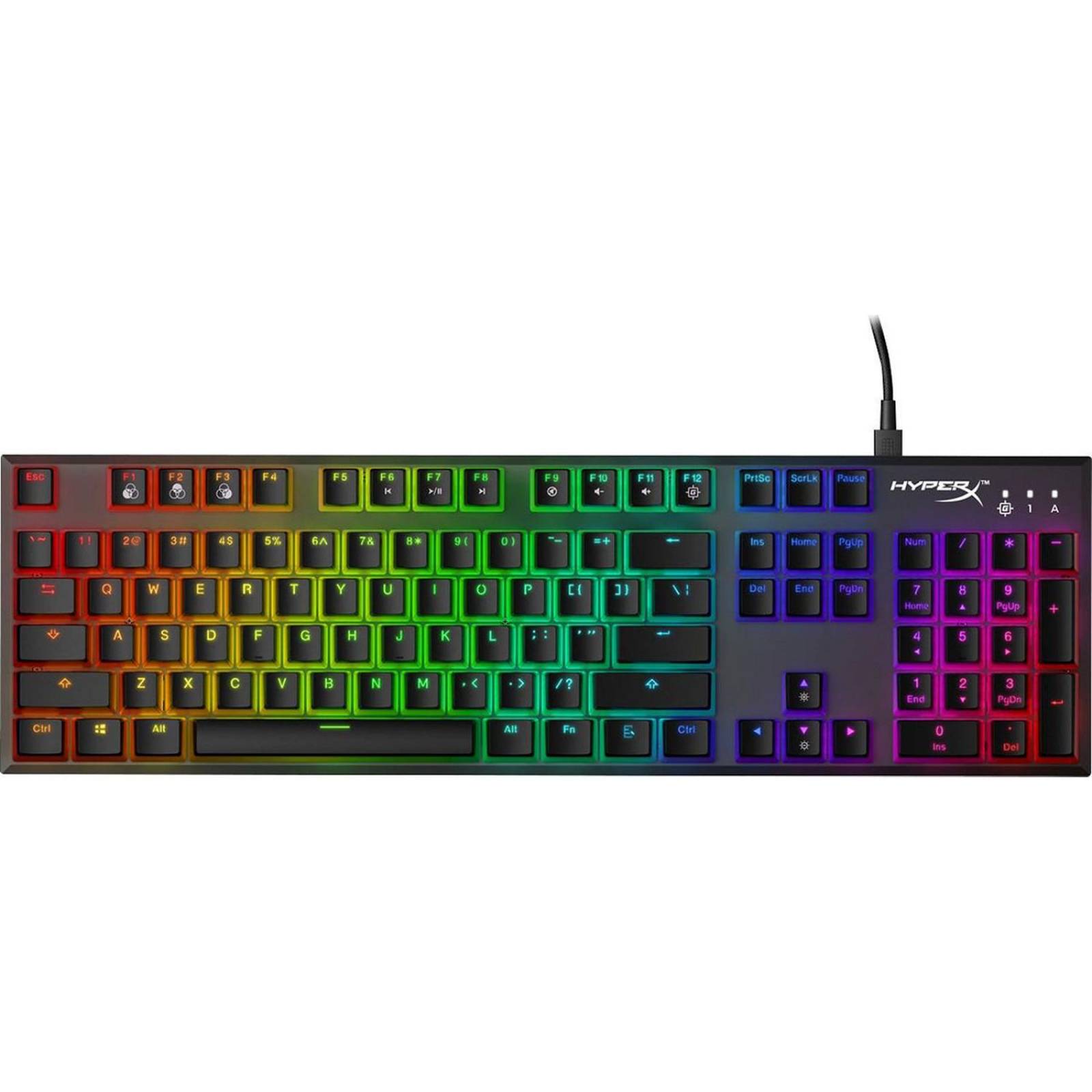 Teclado Mecánico Silver Switch US HyperX Alloy FPS RGB Reacondicionado Tipo A 