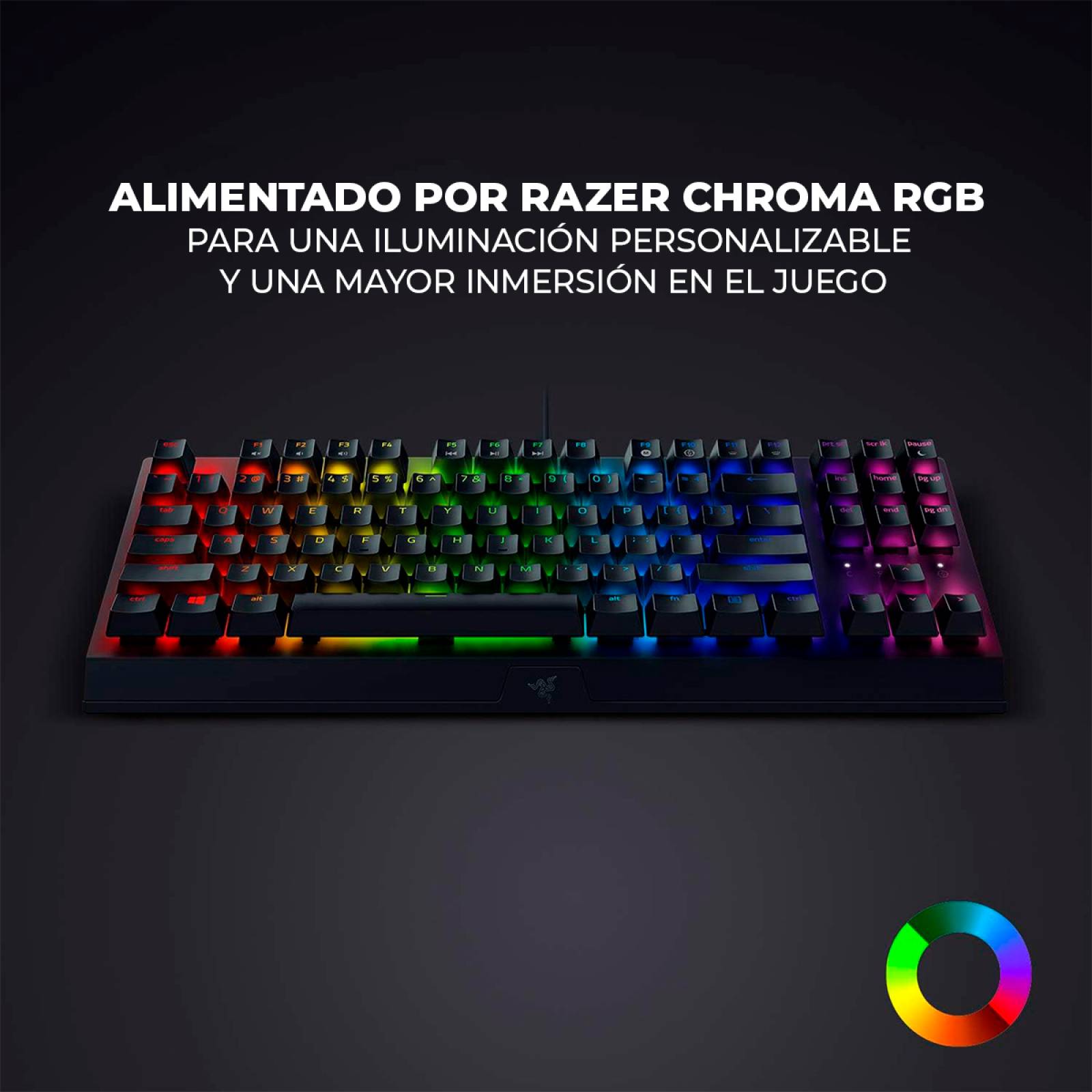 Teclado Mecánico Razer BlackWidow V3 TKL Switch Verde Compacto Reacondicionado Tipo A