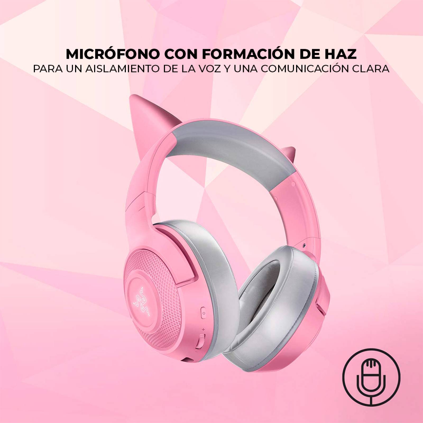 Audífonos Gamer Razer Kraken BT Kitty Rosa Reacondicionado Tipo A