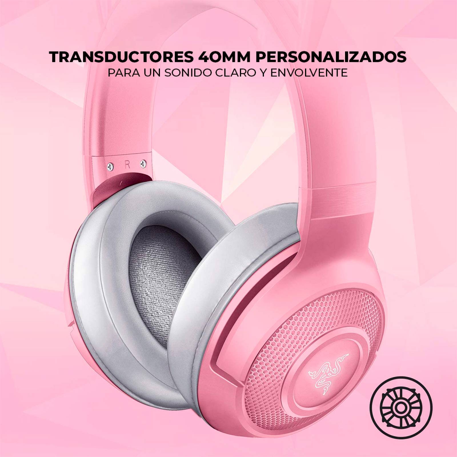 Audífonos Gamer Razer Kraken BT Kitty Rosa Reacondicionado Tipo A
