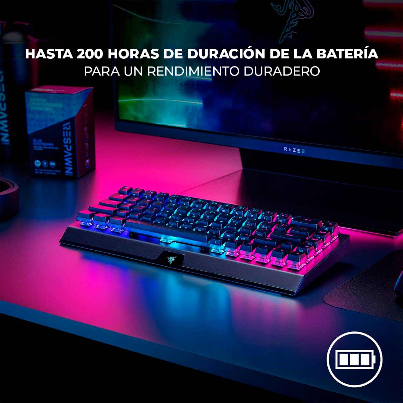 Teclado Mecánico Razer BlackWidow V3 Mini Hyperspeed 65% Reacondicionado Tipo A