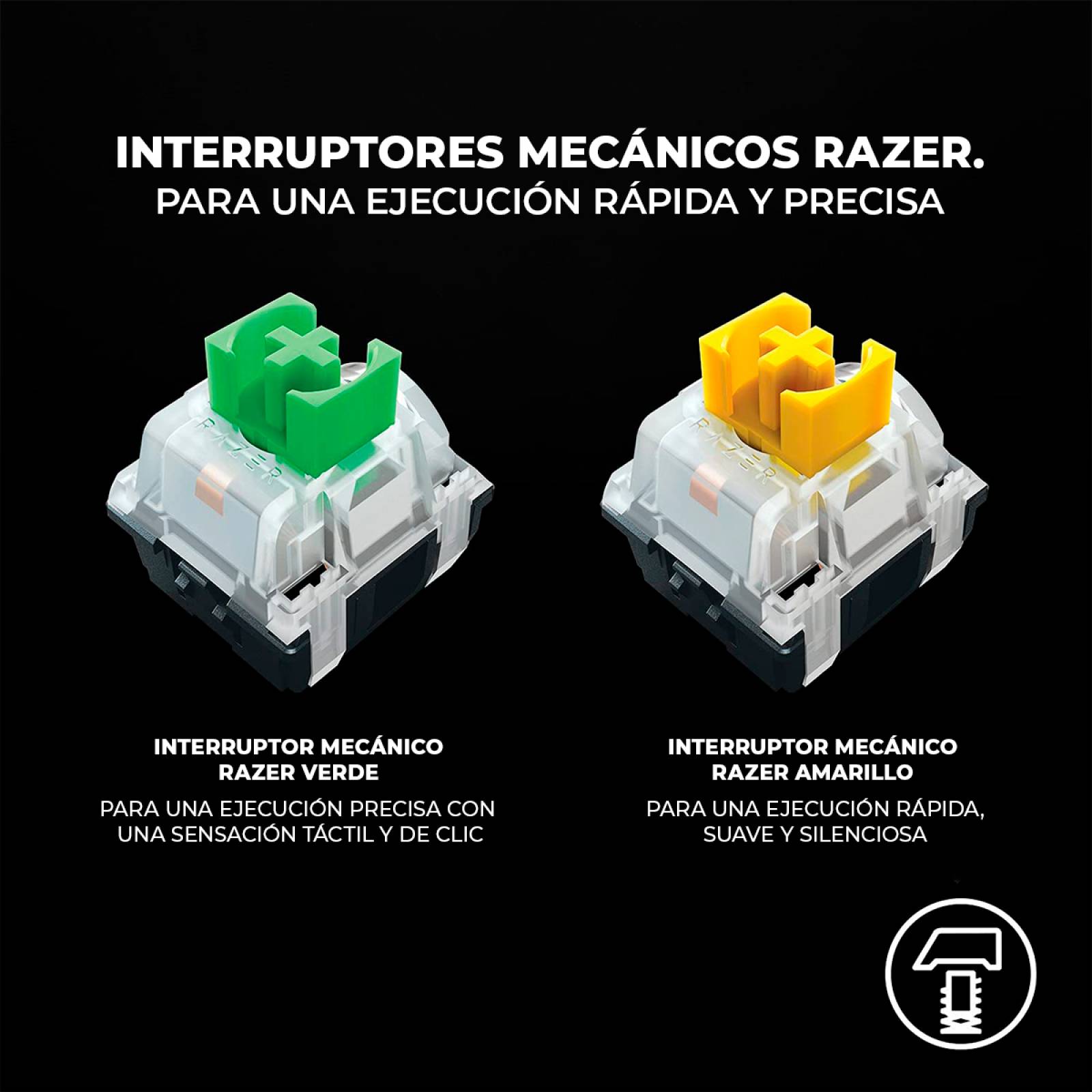 Teclado Mecánico Razer BlackWidow V3 Mini Hyperspeed 65% Reacondicionado Tipo A