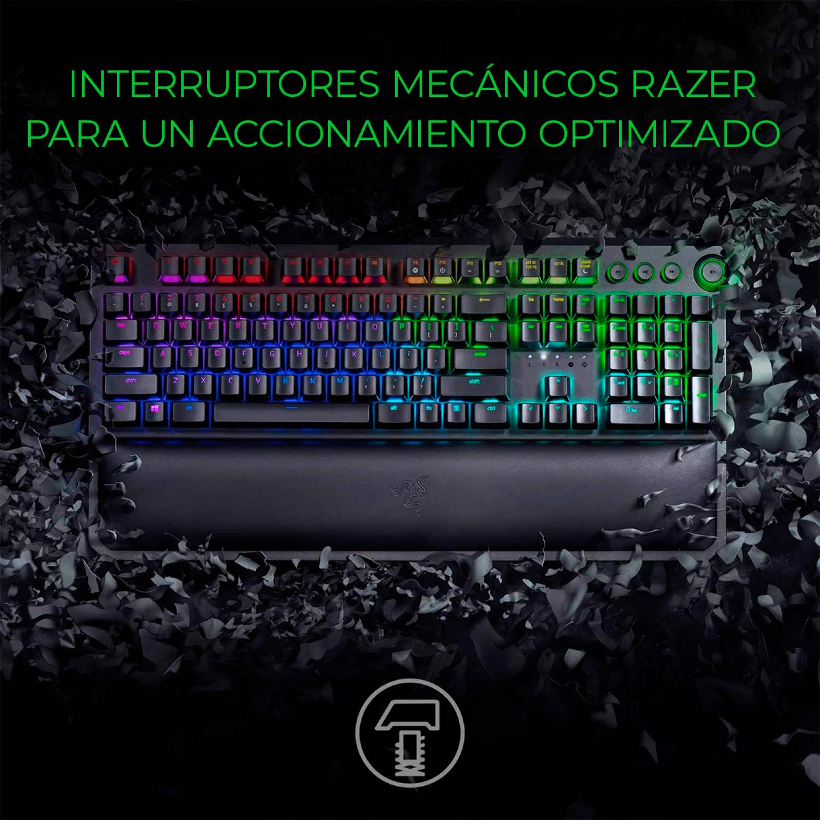 Teclado Mecánico Razer BlackWidow Elite Switch Verde Reacondicionado Tipo A