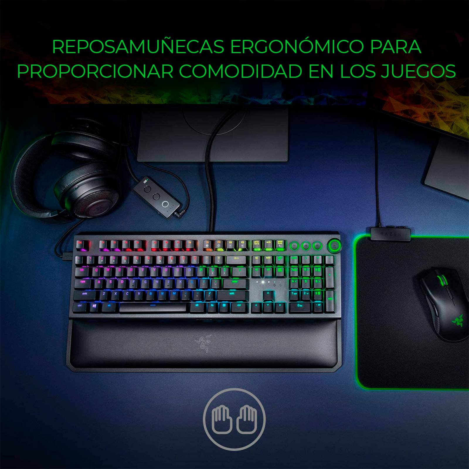 Teclado Mecánico Razer BlackWidow Elite Switch Verde Reacondicionado Tipo A