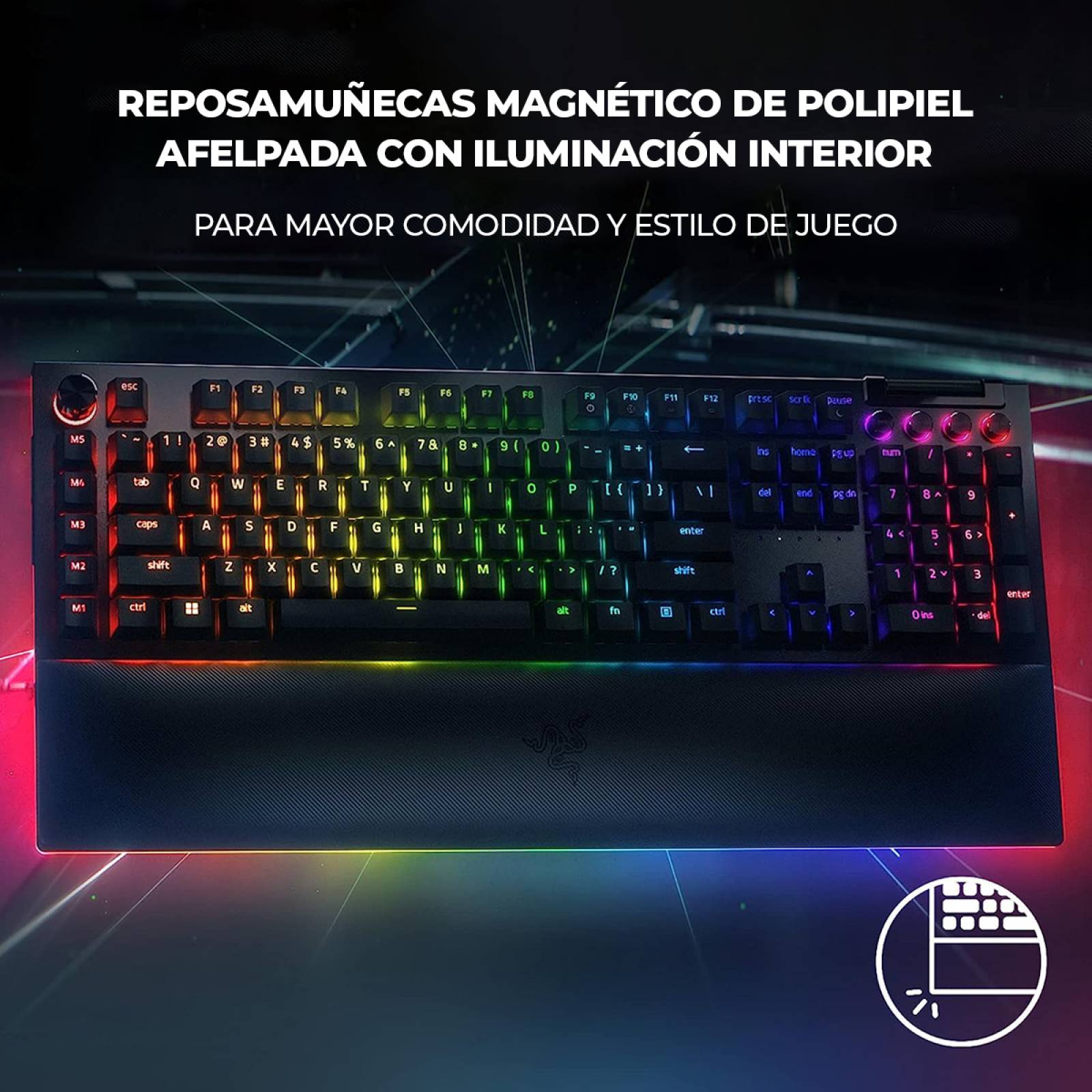 Teclado Mecánico Razer BlackWidow V4 Pro Switch Amarillo Reacondicionado Tipo A
